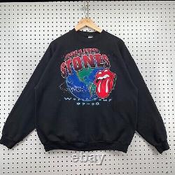 Vintage Rolling Stones Sweatshirt Black World Tour 97-98 Band XL Pullover 90s