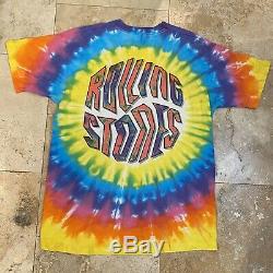Vintage Rolling Stones T-Shirt 1994 Size XL Tie Dye Brockum Single Stitch Rock