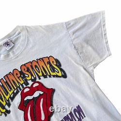 Vintage Rolling Stones T Shirt Adult Sz Large White Bridges To Babylon Tour 1997