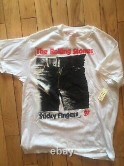Vintage Rolling Stones T Shirt XL Sticky Fingers Deadstock With Tags 1989 Jagger