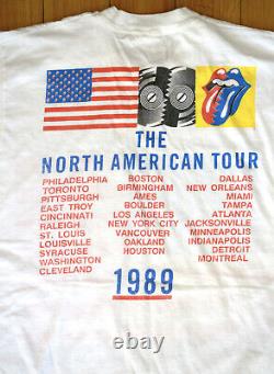 Vintage Rolling Stones T-shirt Steel Wheels 1989 North American Tour XL