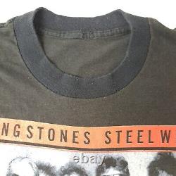 Vintage Rolling Stones Tee, Steel Wheels Tour ©1989 Promotour Us Inc. Size Med