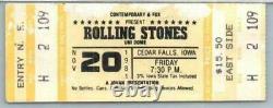 Vintage Rolling Stones Ticket Stub November 20 1981 Cedar Falls Iowa Unused