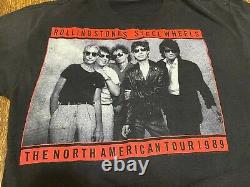 Vintage Rolling Stones Tour T Shirt XL 1989 North American Tour Steel Wheels USA
