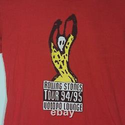 Vintage Rolling Stones Tour TShirt'94'95 Voodoo Lounge 90's Tshirt Large Red