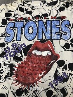 Vintage Rolling Stones Voodoo Lounge 1994 Rock & Roll Band Skulls AOP Mens XL
