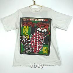 Vintage Rolling Stones Voodoo Lounge 1994 T-Shirt Size Large White Rock Tee 90s