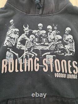 Vintage Rolling Stones Voodoo Lounge 1994World Tour Black Hoodie XL Sweatshirt