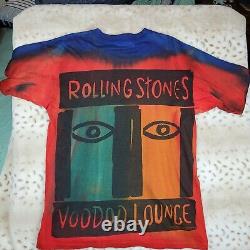 Vintage Rolling Stones Voodoo Lounge Shirt All Over Print Size XL Brockum