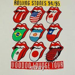 Vintage Rolling Stones Voodoo Lounge T-Shirt Sz L Tour Metallica Nirvana Rock