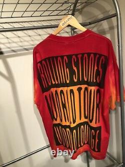 Vintage Rolling Stones Voodoo Lounge Tour Band Tee Shirt Tie Dye Brockum XL
