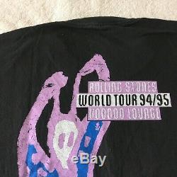 Vintage Rolling Stones Voodoo Lounge World Tour T shirt 1994-1995 Brockum Sz XL