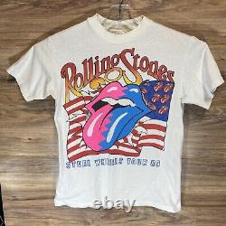 Vintage Single Stitch ROLLING STONES STEEL WHEELS TOUR 1989 T Shirt Size M 89