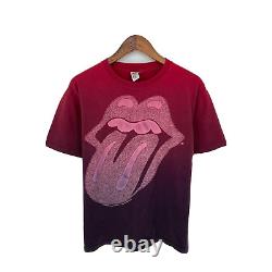 Vintage Sundog The Rolling Stones Band Logo Red Ombre Hand Dyed T-Shirt Medium M