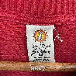Vintage Sundog The Rolling Stones Band Logo Red Ombre Hand Dyed T-Shirt Medium M