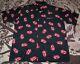 Vintage The Rolling Stones Lips Art Dragonfly Polyester Button Dress Shirt Sz L