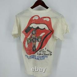 Vintage The Rolling Stones 1989 Steel Wheels Tour Shirt Guns N Roses Small VNeck