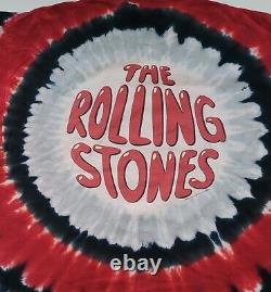 Vintage The Rolling Stones 2002 Liquid Blue Double Sided Tie Dye XL T-Shirt