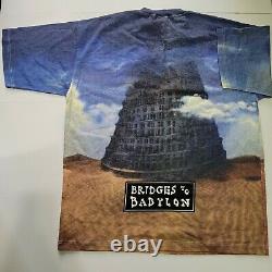 Vintage The Rolling Stones Bridges To Babylon All Over Print Blue1998 Tshirt XL