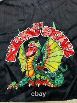 Vintage The Rolling Stones Dragon Tour Green Red Black Tapestry Banner Silk Post