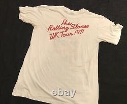Vintage The Rolling Stones Shirt 1971 UK Tour 3D RARE 3D Emblem Tag Band Tee L
