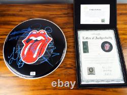 Vintage The Rolling Stones Signed Graphic Drum Head 2 Letters Of COA Rock Music