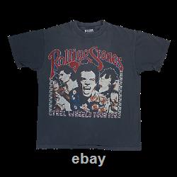Vintage The Rolling Stones Steel Wheels T-Shirt Retro Rock Concert Tour Tee
