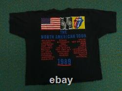 Vintage The Rolling Stones The North American Tour 1989 T shirt Size Large