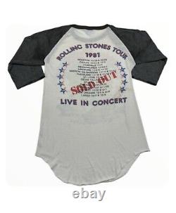 Vintage VTG Rolling Stones 1981 Tour Raglan Shirt The Knits Size Small S