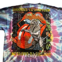 Vintage Y2K Rare 1997 Rolling Stones XL Tour T Shirt Single Stitch Tie Dye