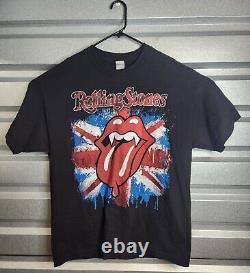 Vintage Y2K Rolling Stones Concert Tour Black Shirt Size XL Fangs Cartoon Rare