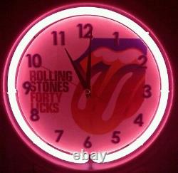 Vintage takane neon wall clock with rolling stones forty licks MADE IN USA