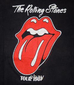 Vtg 1981 Rolling Stones Concert Tour T Shirt Lg Warhol Lips & Tongue USA