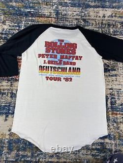 Vtg 1982 The Rolling Stones Europe'82 Tour Shirt 3/4 Sleeve Original The Knits