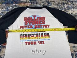 Vtg 1982 The Rolling Stones Europe'82 Tour Shirt 3/4 Sleeve Original The Knits