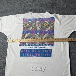 Vtg 1989 Rolling Stones steel wheels tour Concert Tshirt Mens Xl Band Tee 1980s