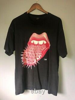 Vtg 1994 The Rolling Stones Spike Tongue Super Rare Print Size XL Brockum Tag