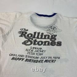 Vtg 70s Rolling Stones Day On The Green Shirt Santana Eddie Money Peter Tosh