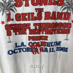 Vtg 80s Rolling Stones Band Concert 1981 Tour Shirt Raglan Paper Thin Prince LA