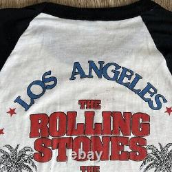 Vtg 80s Rolling Stones Band Concert 1981 Tour Shirt Raglan Paper Thin Prince LA
