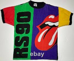 Vtg 90s 1990 Rolling Stones Urban Jungle Brockum Tour T Shirt sz L rare color og
