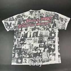 Vtg 90s Lee Rolling Stones Mens T Shirt Exile On Main Street All Over Print XL
