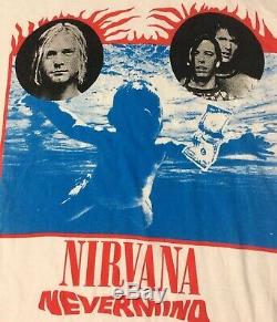 Vtg 90s Nirvana Nevermind UK Tour Shirt L Kurt Cobain Sonic Youth Pearl Jam ACDC