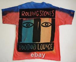 Vtg 90s Rolling Stones Voodoo Lounge T Shirt XXL All Over Print Single Stitch
