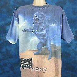 Vtg 90s THE ROLLING STONES BRIDGES TO BABYLON CONCERT ALL-OVER PRINT T-Shirt XL