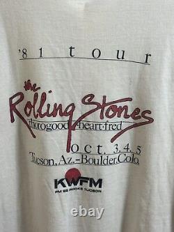 Vtg. Rare 1981 Tour Rolling Stones Thorogood Heart Fred Concert T-Shirt Women's
