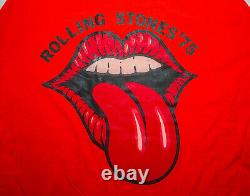 Vtg Rolling Stones 75 T shirt Concert Tour Band Single Stitch 70s 80s New XL M/L