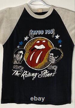 Vtg Vintage 80s The Rolling Stones 1981 US Tour Tattoo You Raglan T Shirt Medium
