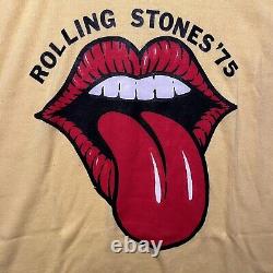 1975 Le Rolling Stones Tour Tongue Sportique T-shirt du groupe de rock des années 70