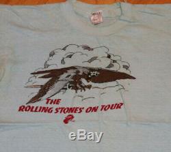 1975 Rolling Stones Rare Tournée De Concerts De Cru Tee T-shirt (s / M) 70 Rock